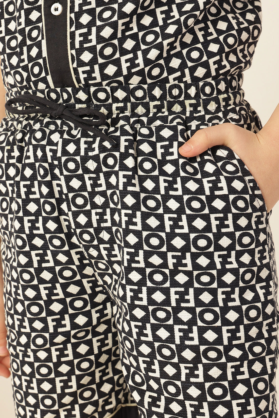 Boys Navy Blue Abstract Drawstring Shorts