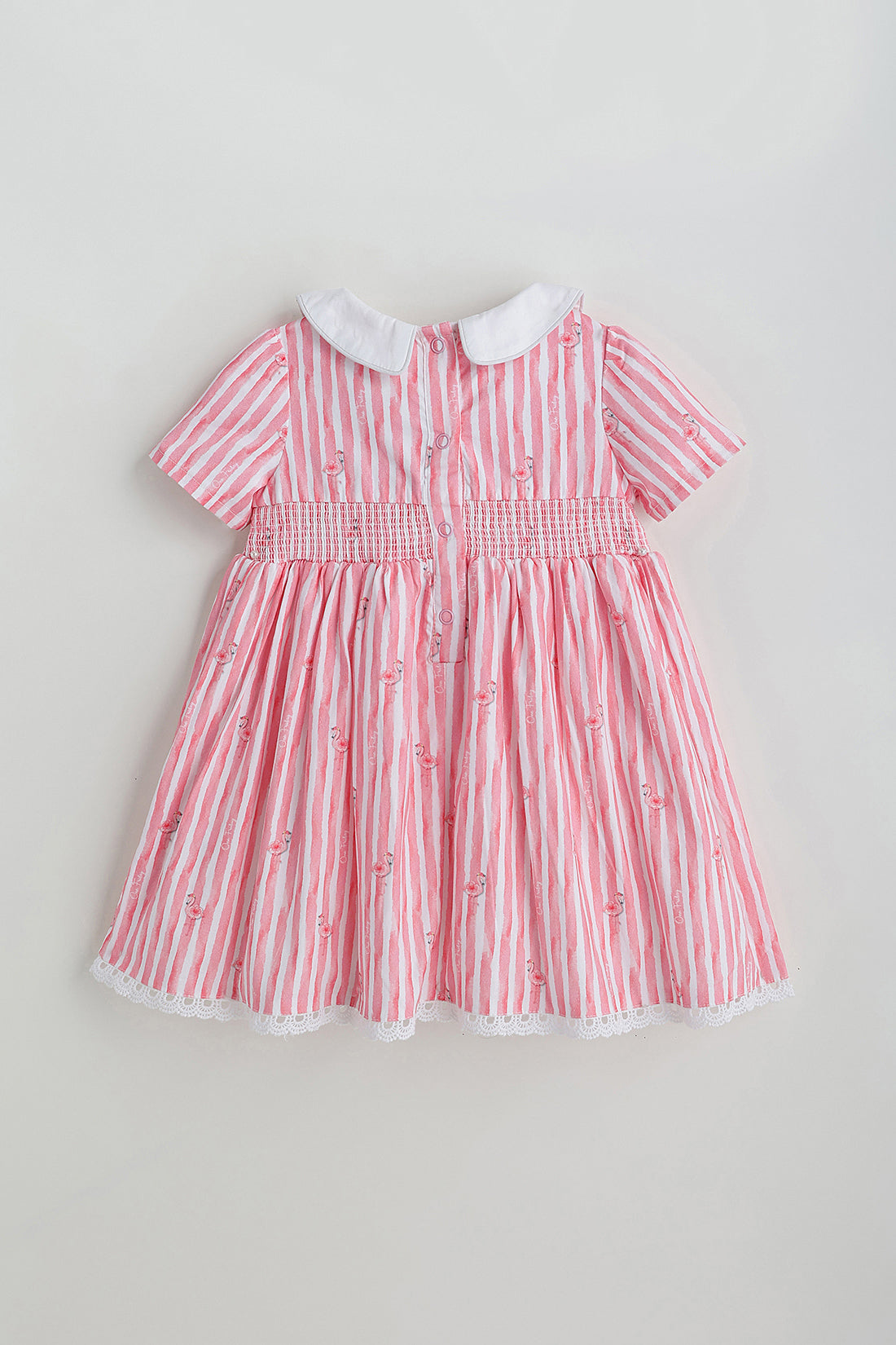 Kids Girls Pink Drop Waist Fit Cap Sleeve Printed Dress