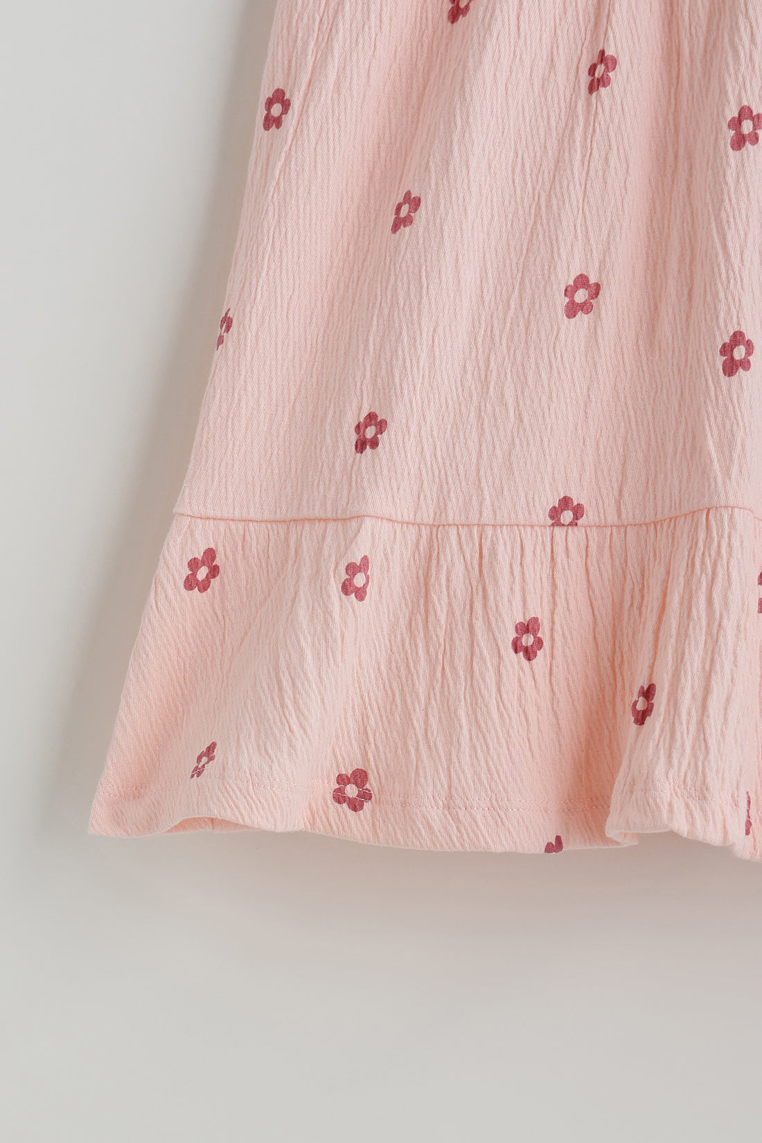 Kids Girls Peach A-Line Frill Sleeve Printed Dress by One Friday