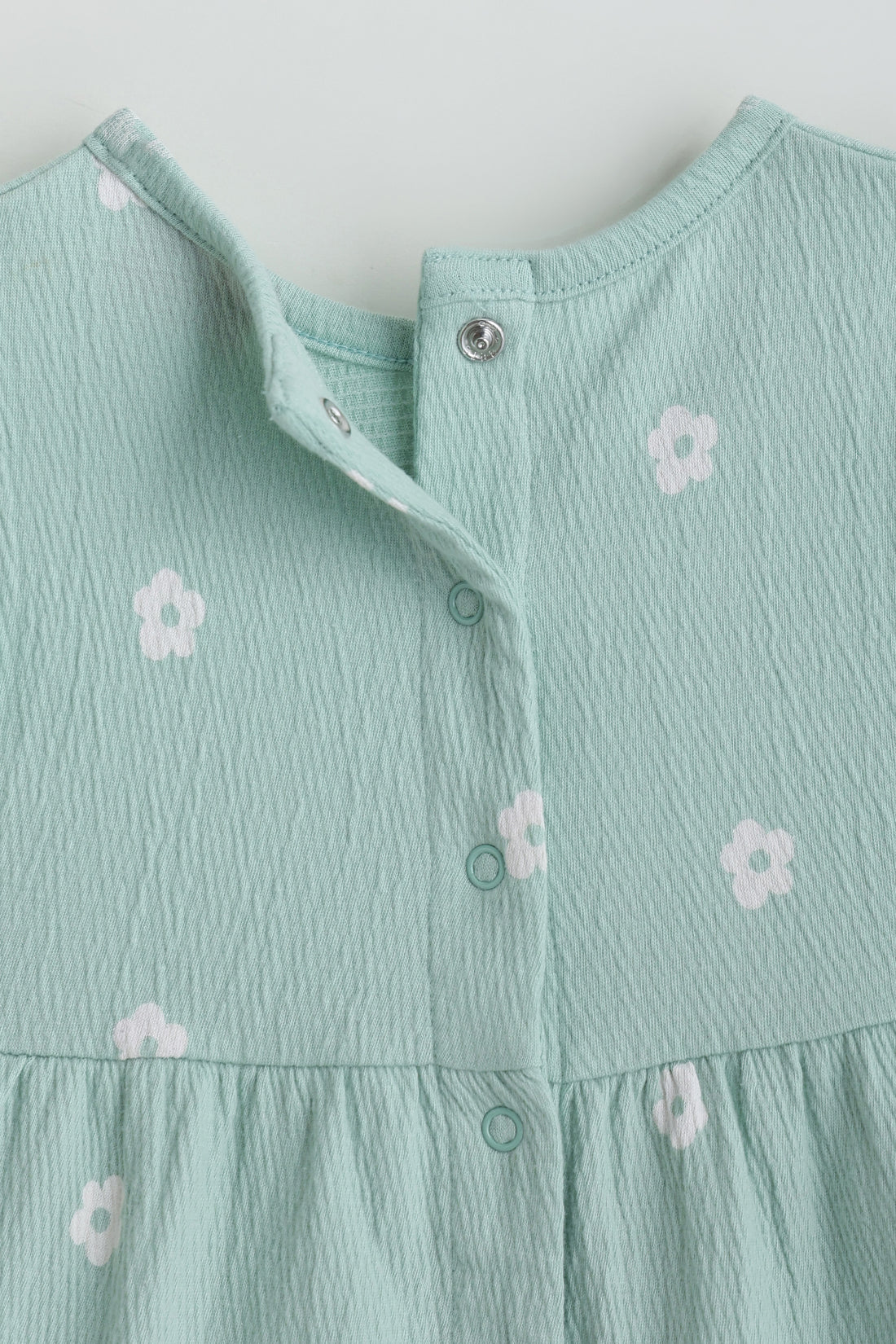 Kids Girls Mint Green A-Line Frill Sleeve Printed Dress by One Friday