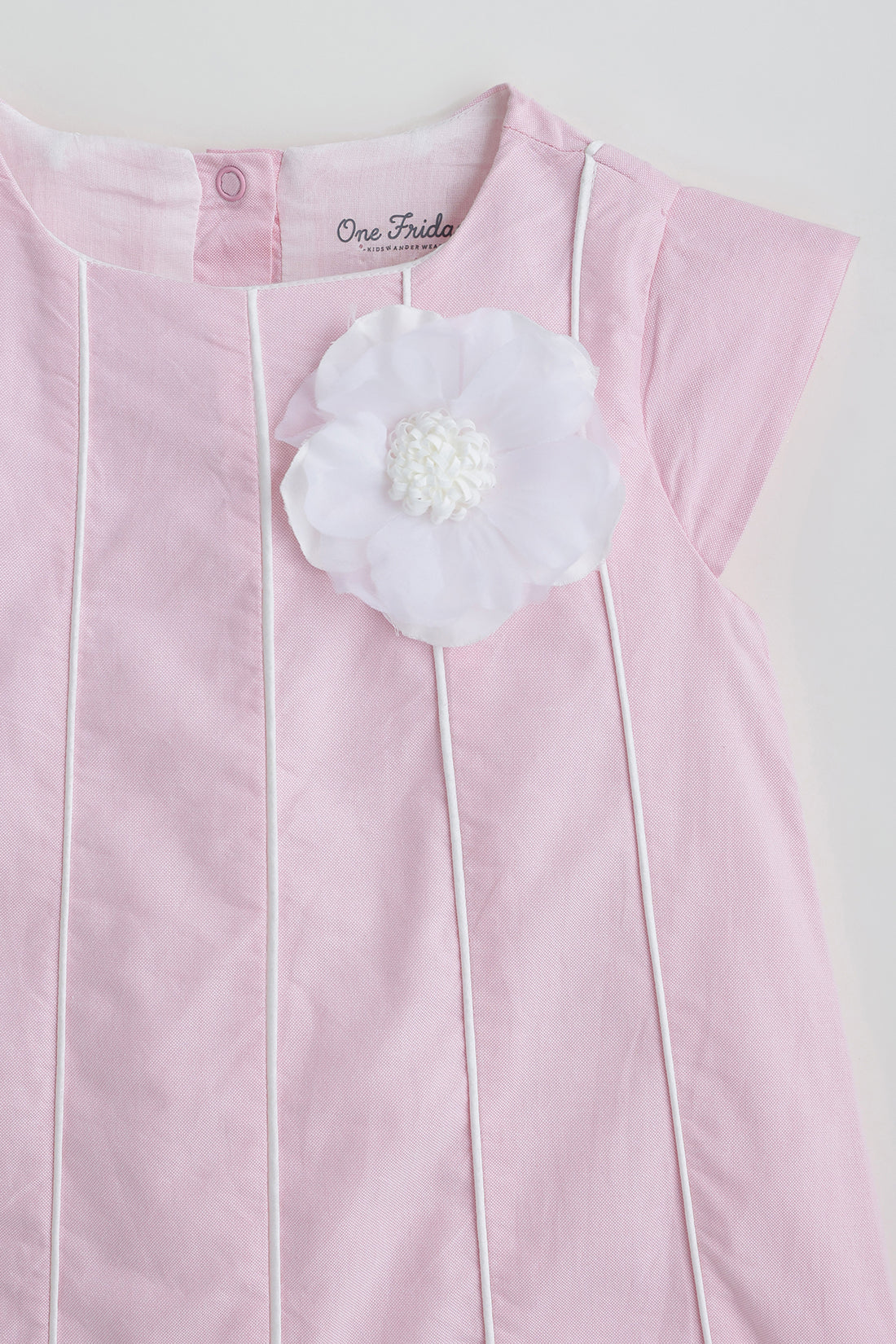 Kids Girls Pink A-Line Cap Sleeve Solid Dress