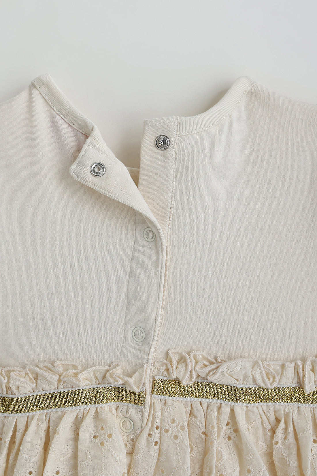 Kids Girls Beige Fit and Flare Short Sleeve Solid Dress by One Friday