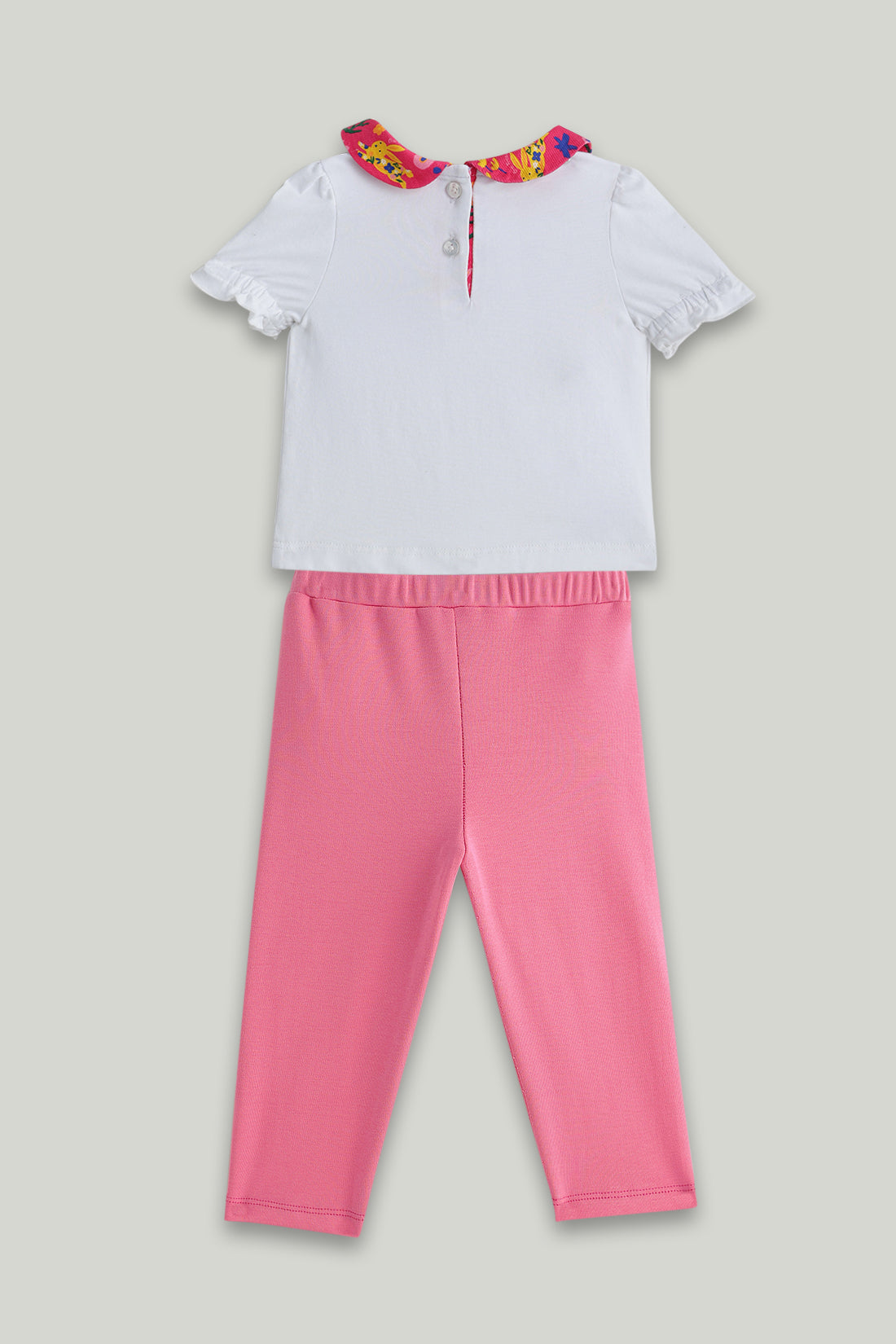 Girls Multi Printed Knit Top With Trouser