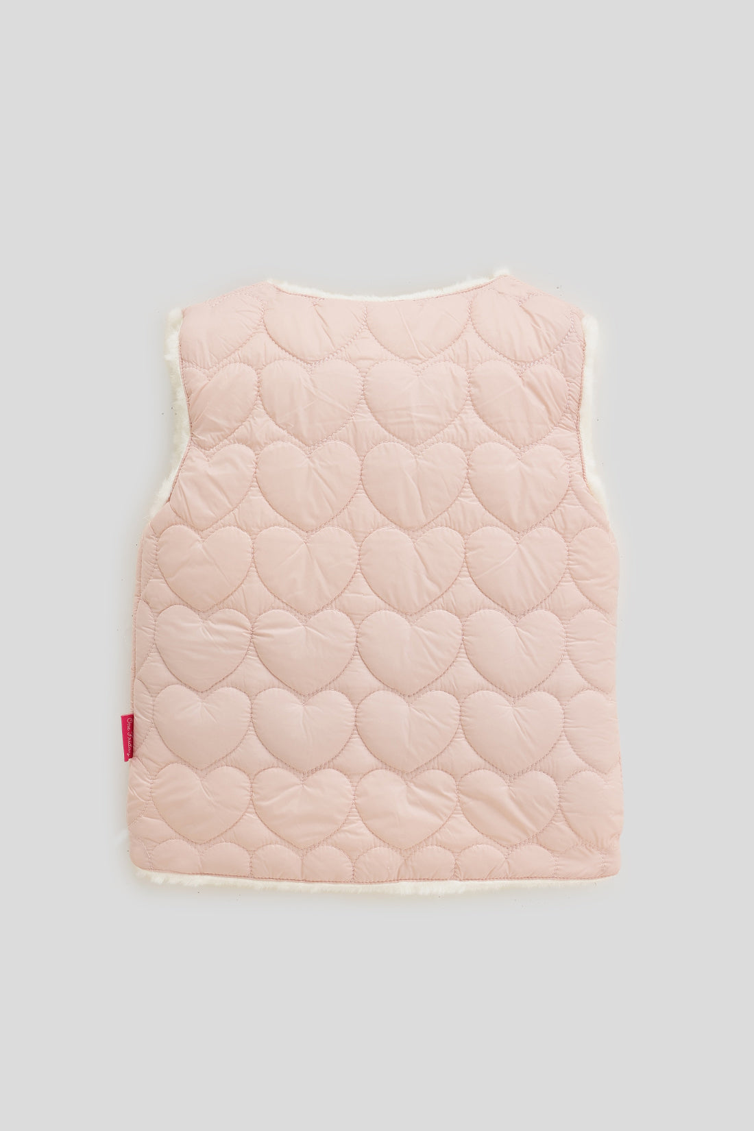 Baby Girls Pink Quilted Sleeveless Woven Jacket