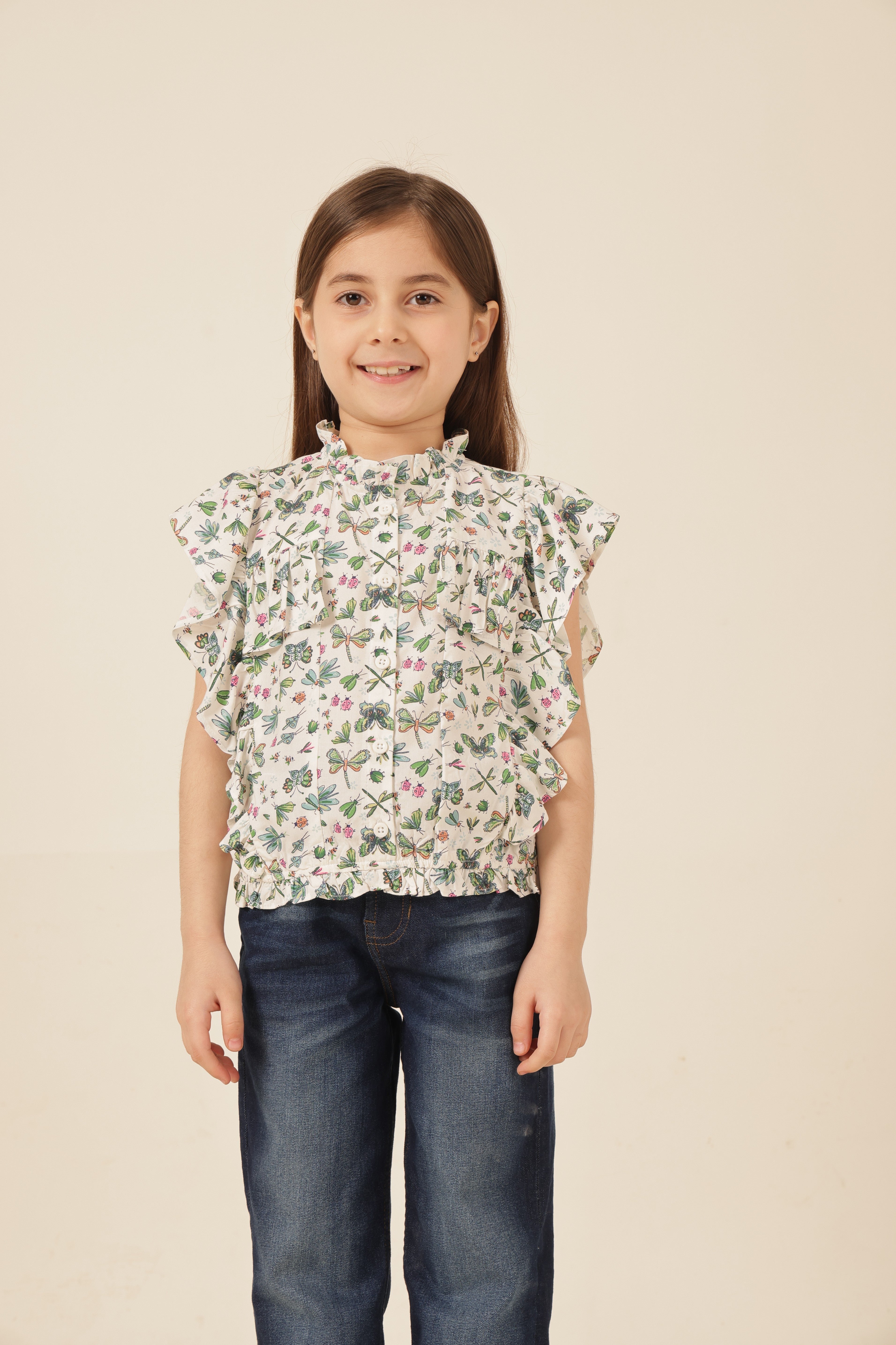 Girls Printed Polyester Casual Top – Regular Fit