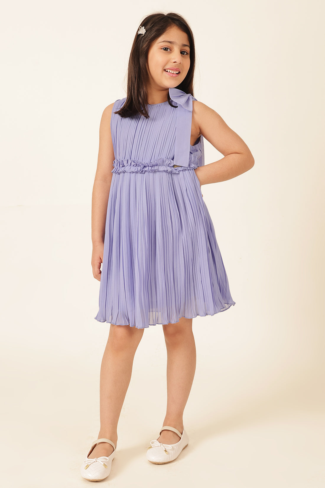 Girls Blue Poly Georgette Dress