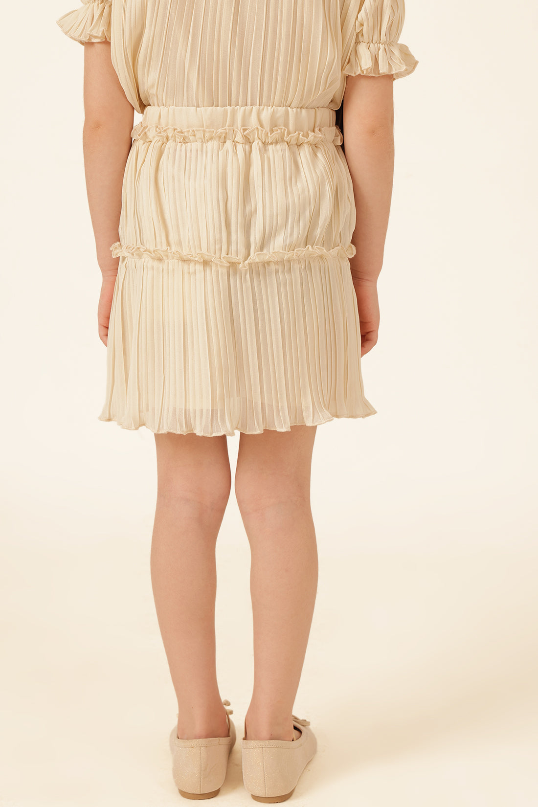 लड़कियों के लिए सैंड सॉलिड पॉली जॉर्जेट स्कर्ट