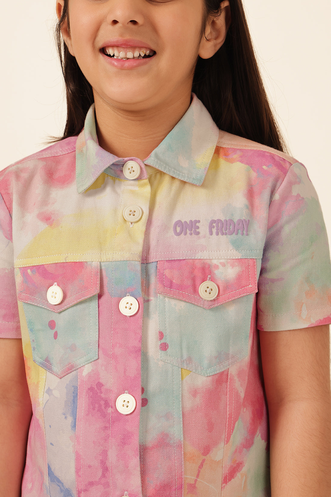 Girls Multi Tie Dye Shirt Dress