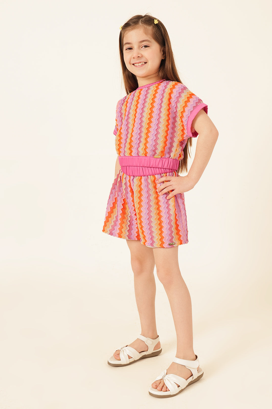Girls Multi Abstract Print Cotton Shorts