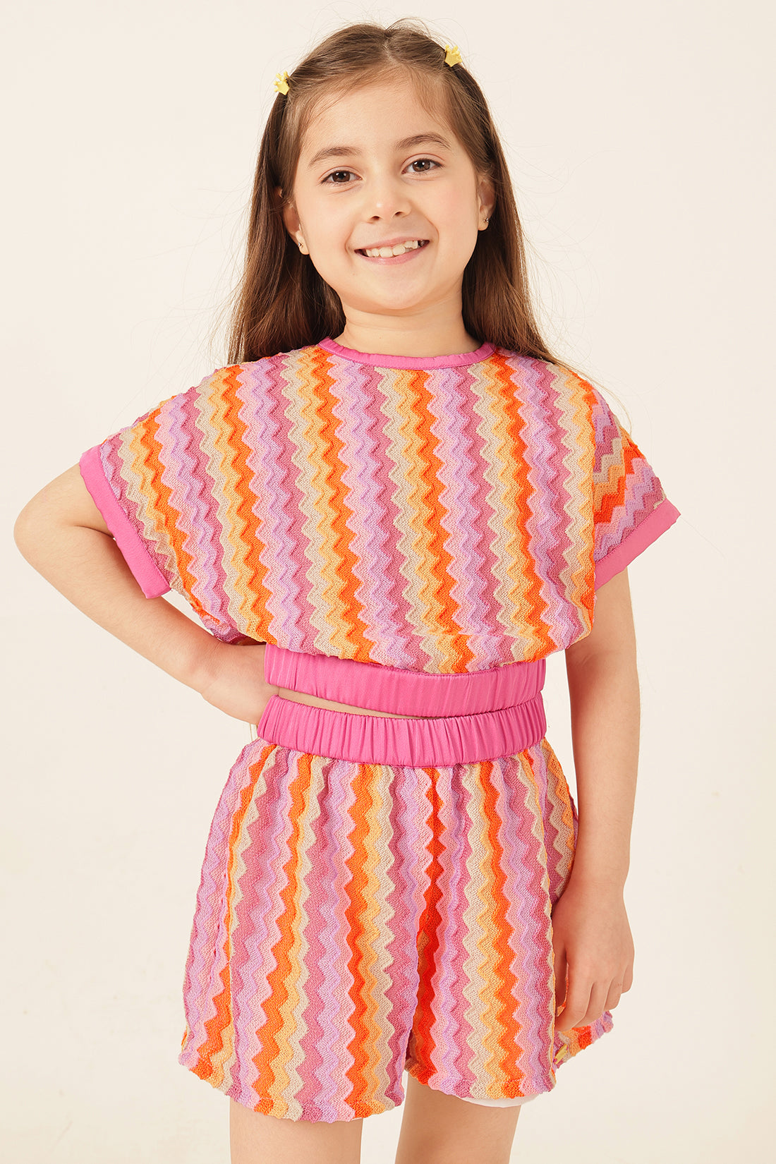 Girls Multi Abstract Cap Sleeve Top