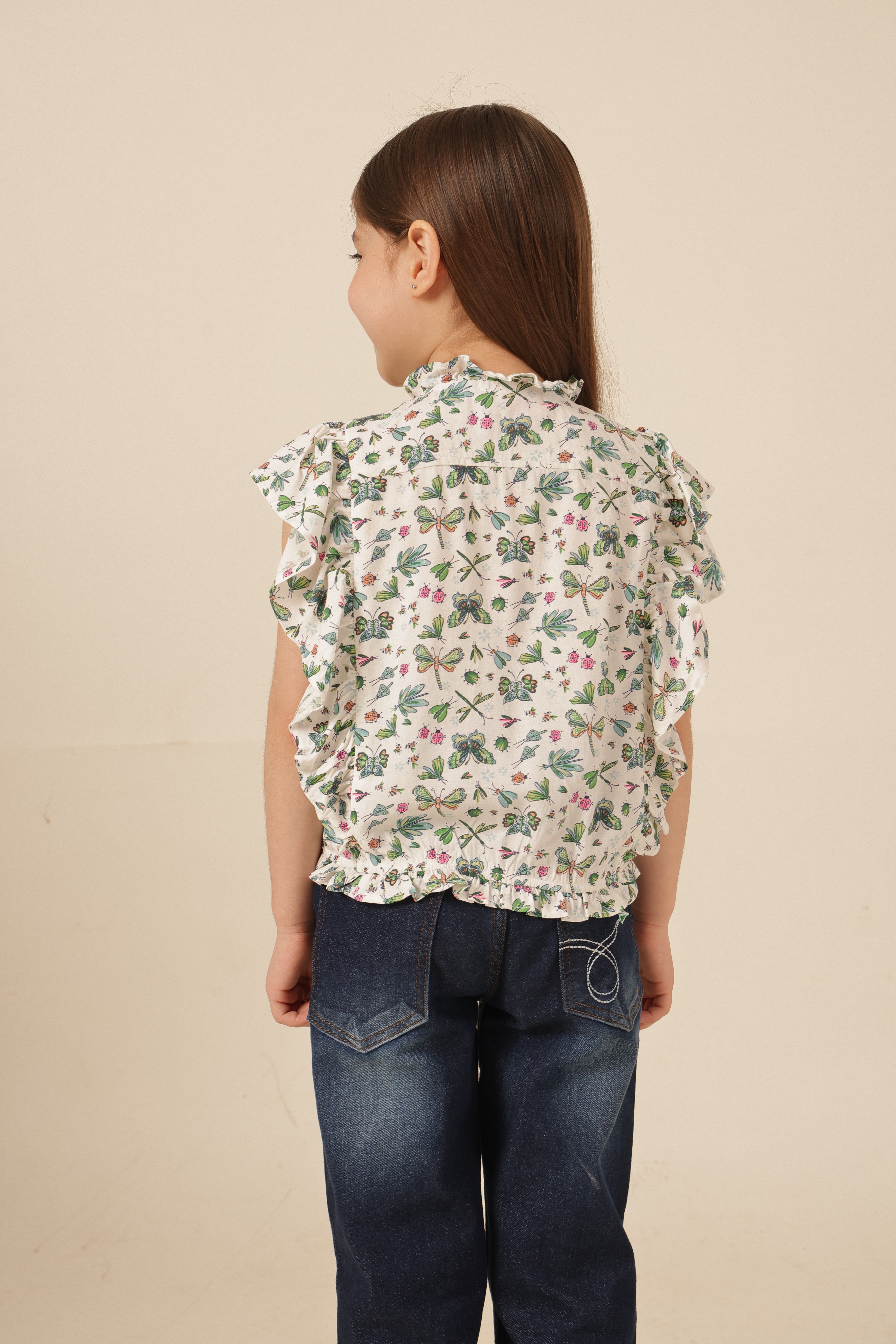 Girls Printed Polyester Casual Top – Regular Fit