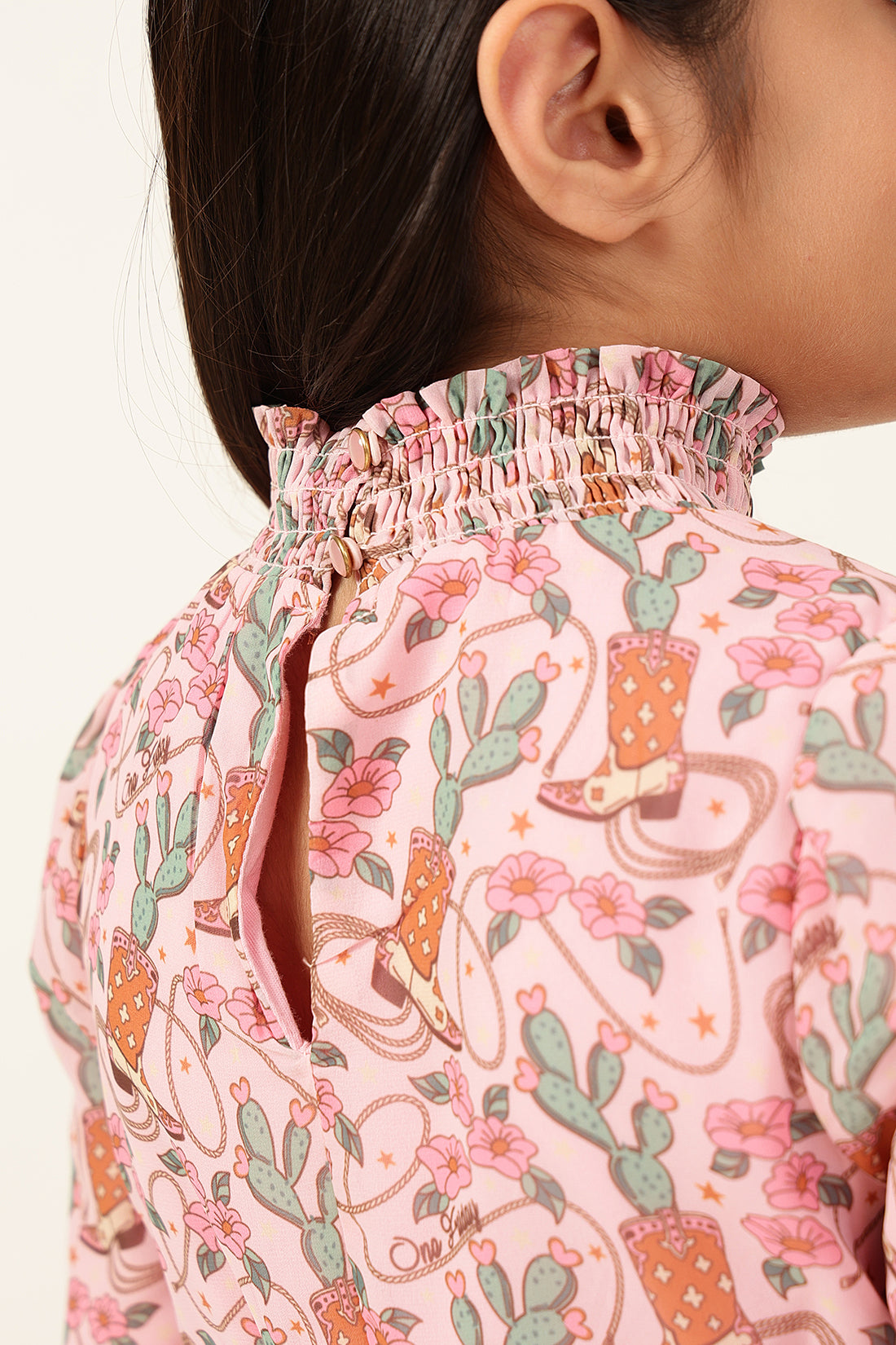 Girls Abstract Print Polyester Full Dress