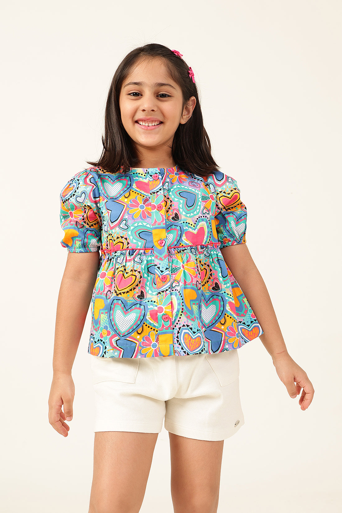 Girls’ Multicolor Floral Print Top One Friday