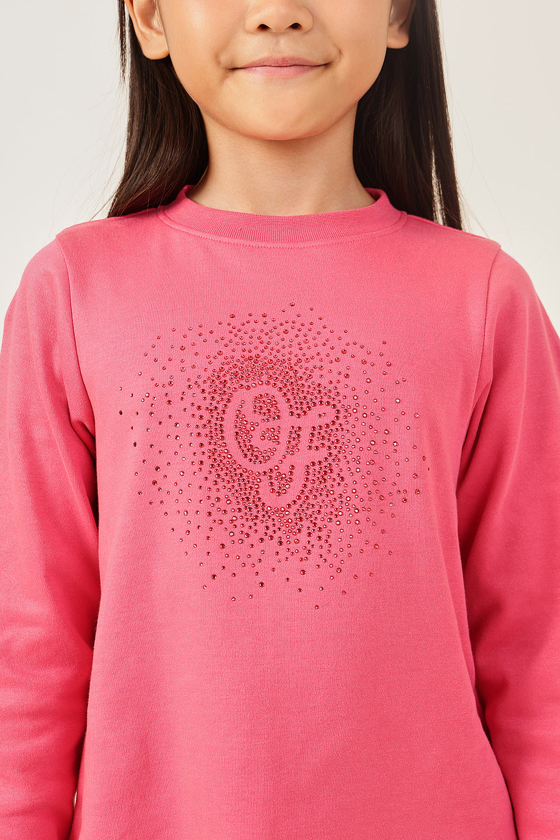 Girls’ Pink Knit Sweatshirt One Friday