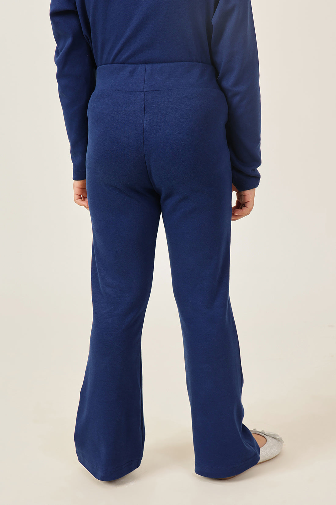 Girls Navy Blue Knit Track Pants One Friday