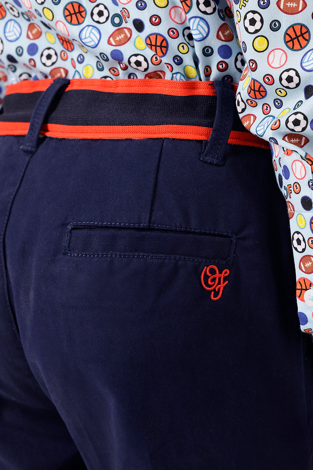 लड़कों के लिए नेवी ब्लू कॉटन ट्राउज़र