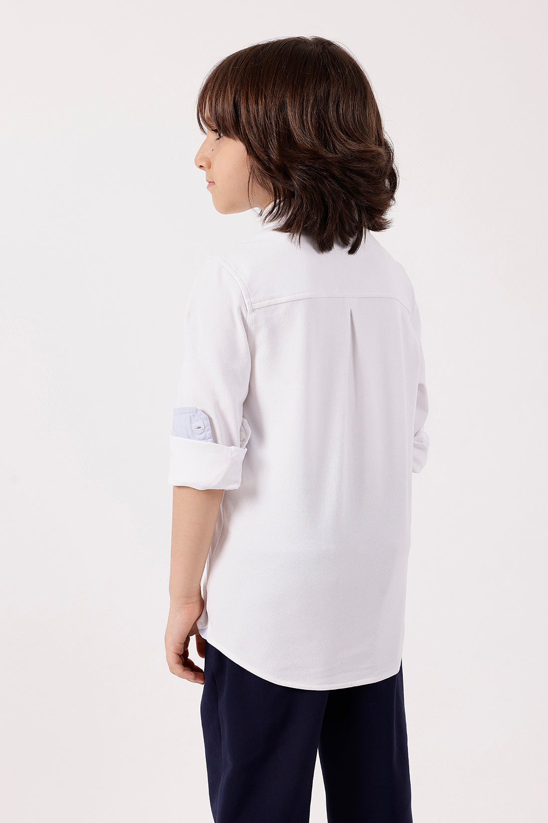 One Friday Boys’ White Solid Knit Shirt