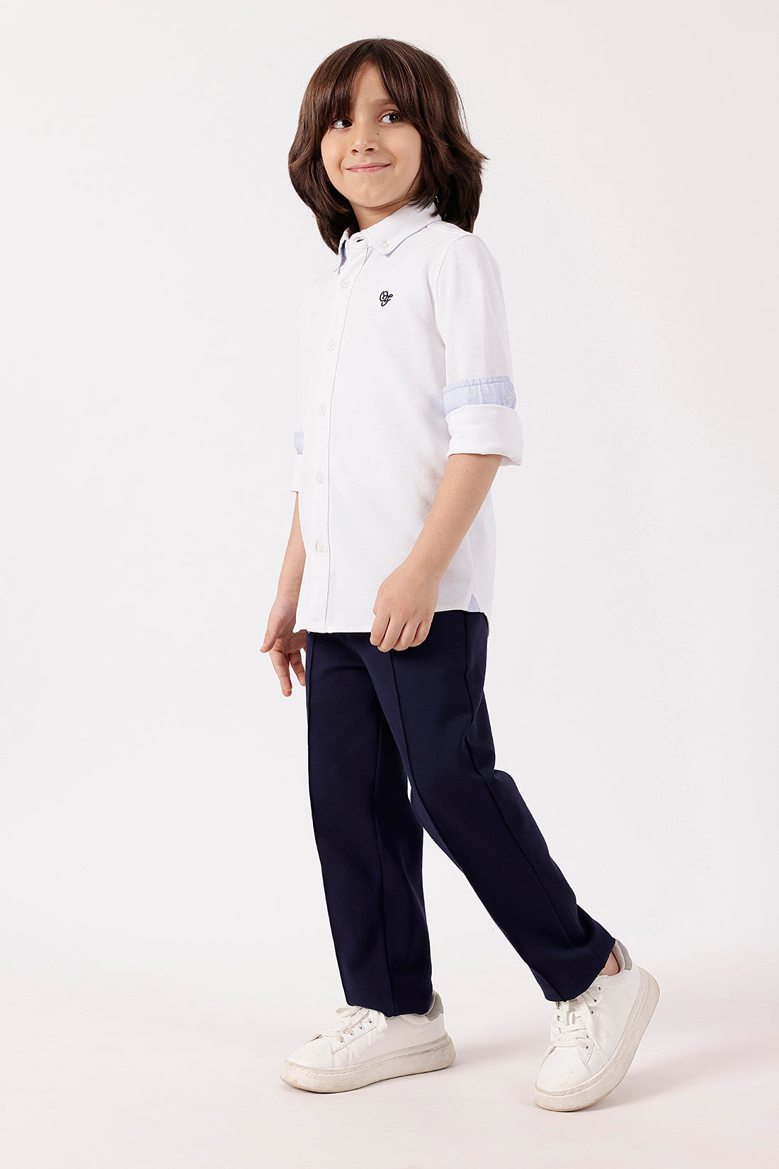 One Friday Boys’ White Solid Knit Shirt