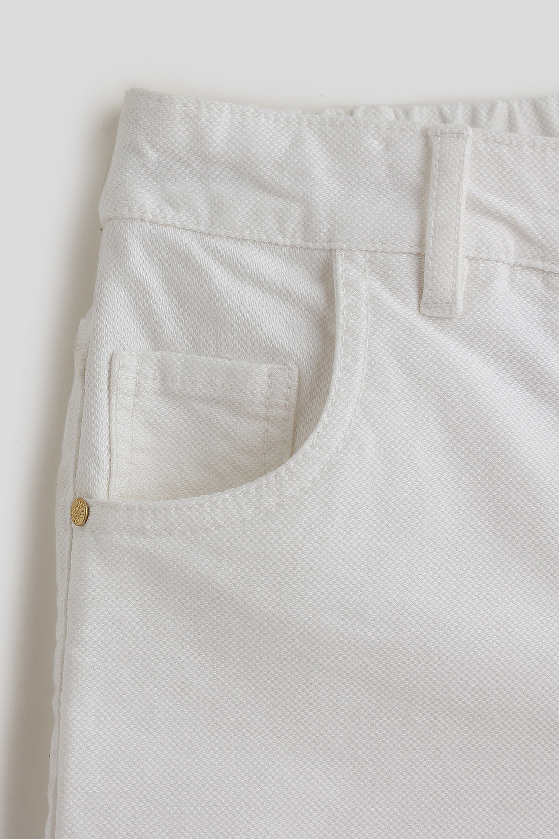 One Friday Girls Off White Solid Short