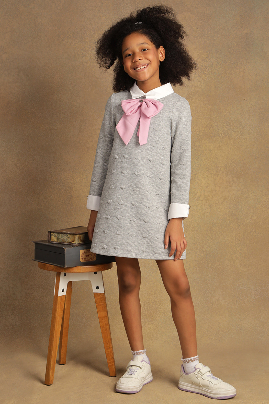 Kids Girls Grey T-Shirt Dress