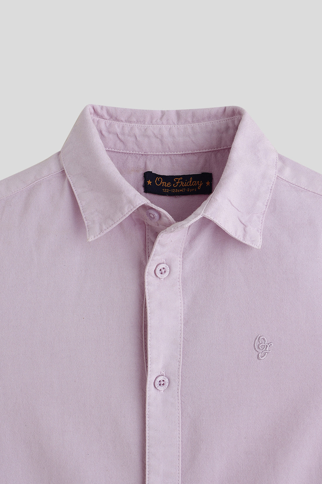 Boys Lilac Full Sleeve Solid Shirt by One Friday