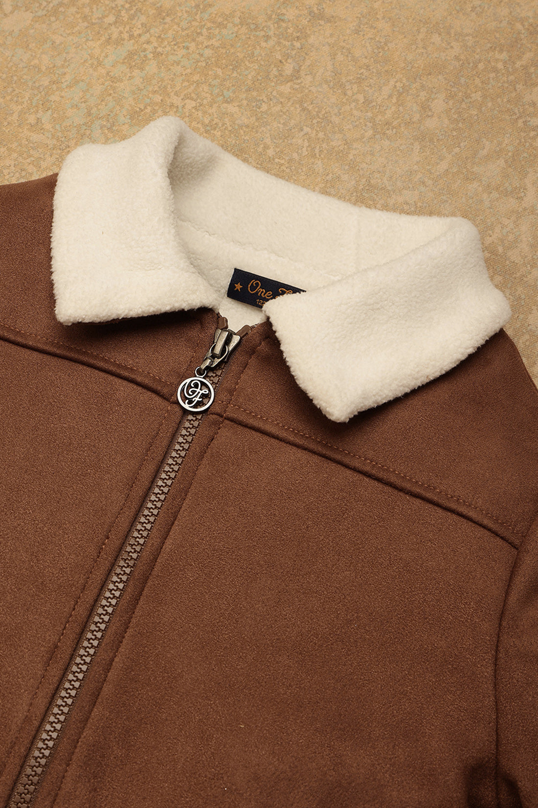 Kids Boys Brown Solid Jacket