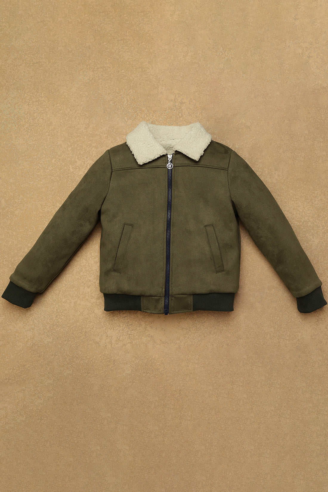 Boys Green Solid Jacket