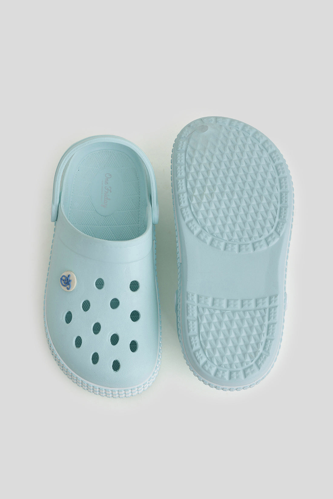 Unisex Aqua Blue Clogs with Strap – Lightweight Soft & Breathable | One Friday