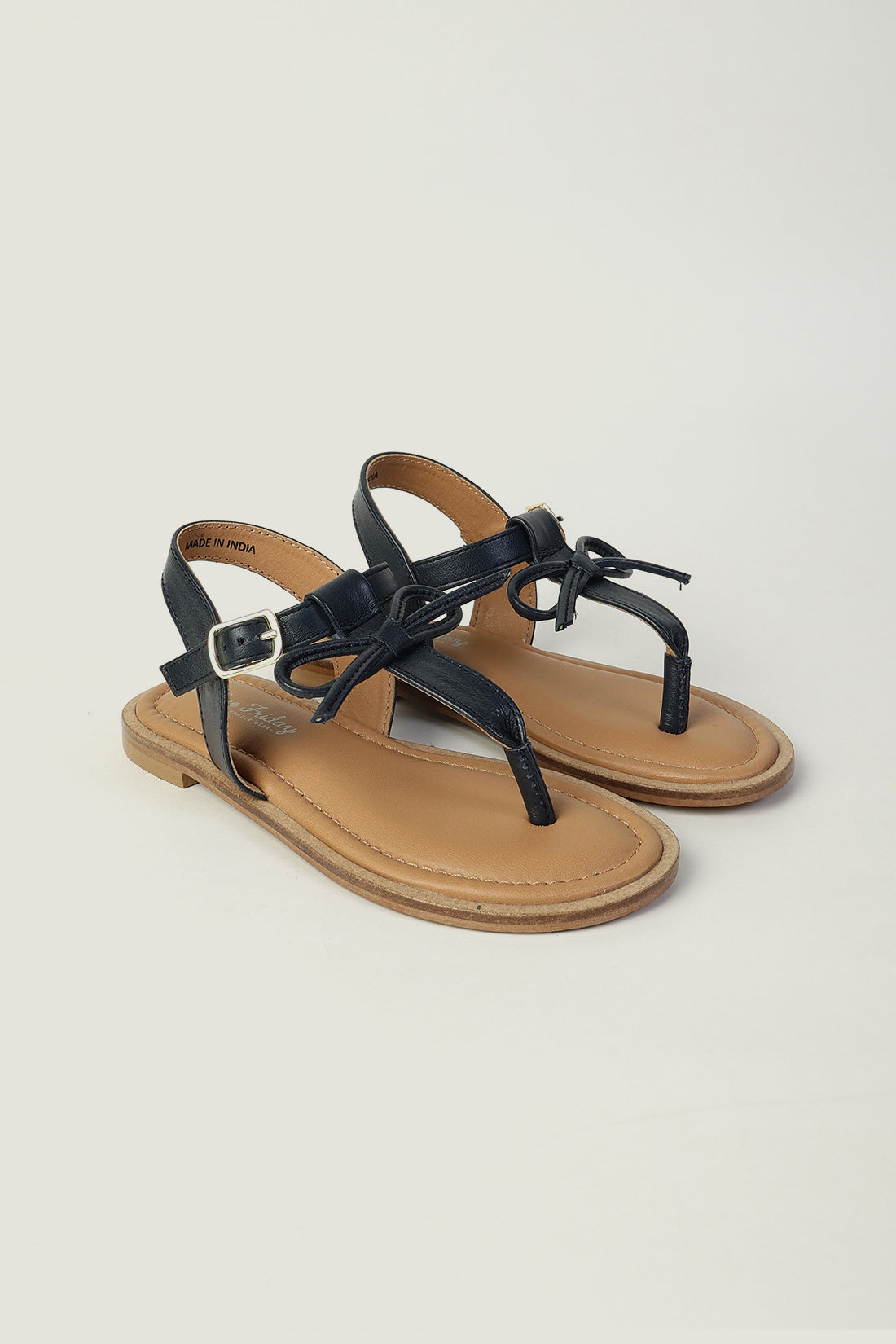 One Friday Girls Navy Blue Solid Sandal