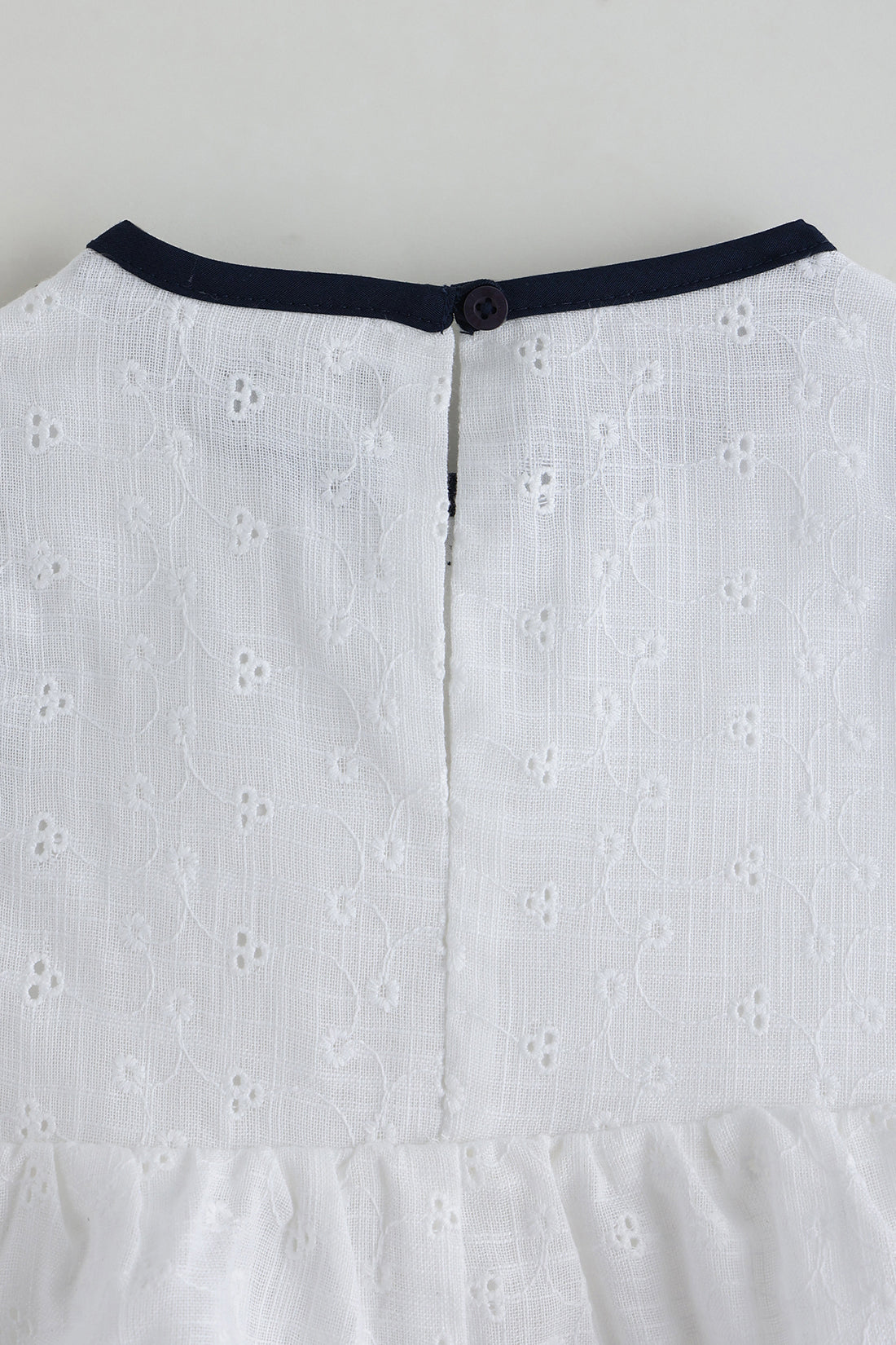 Kids Girls Off White Regular Fit Sleeveless Solid Dress with Shorts by One Friday