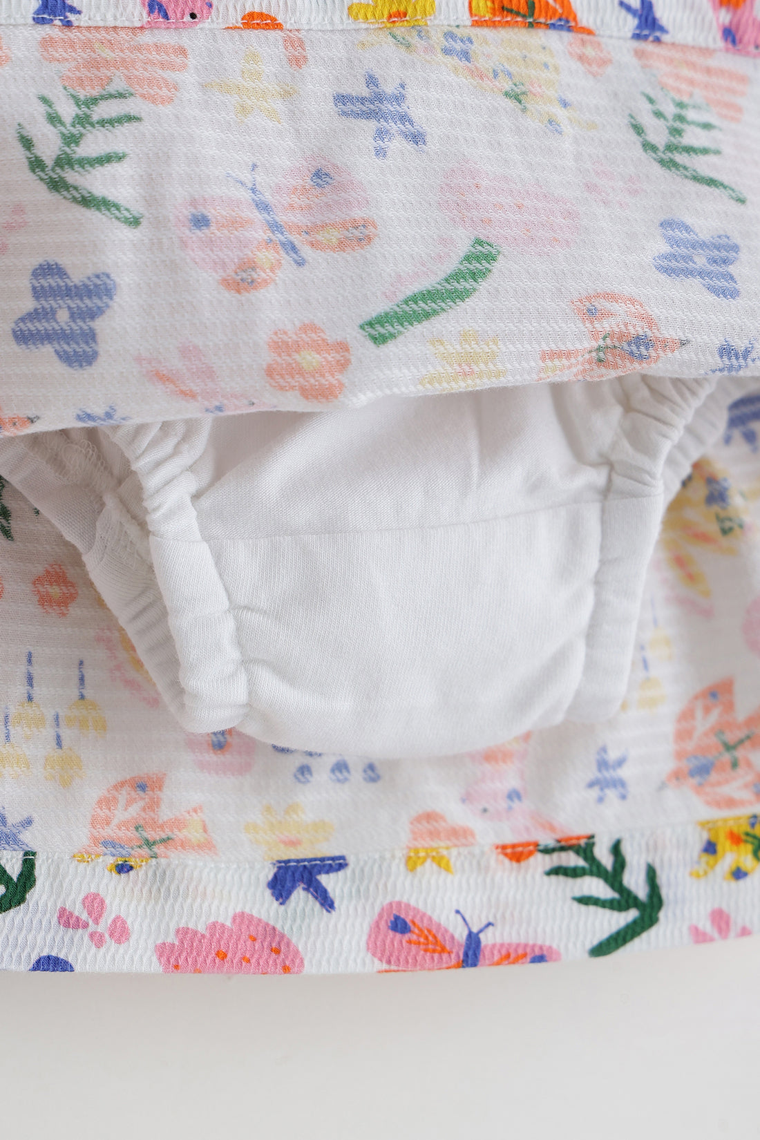 Kids Girls White Top with Printed Skirt