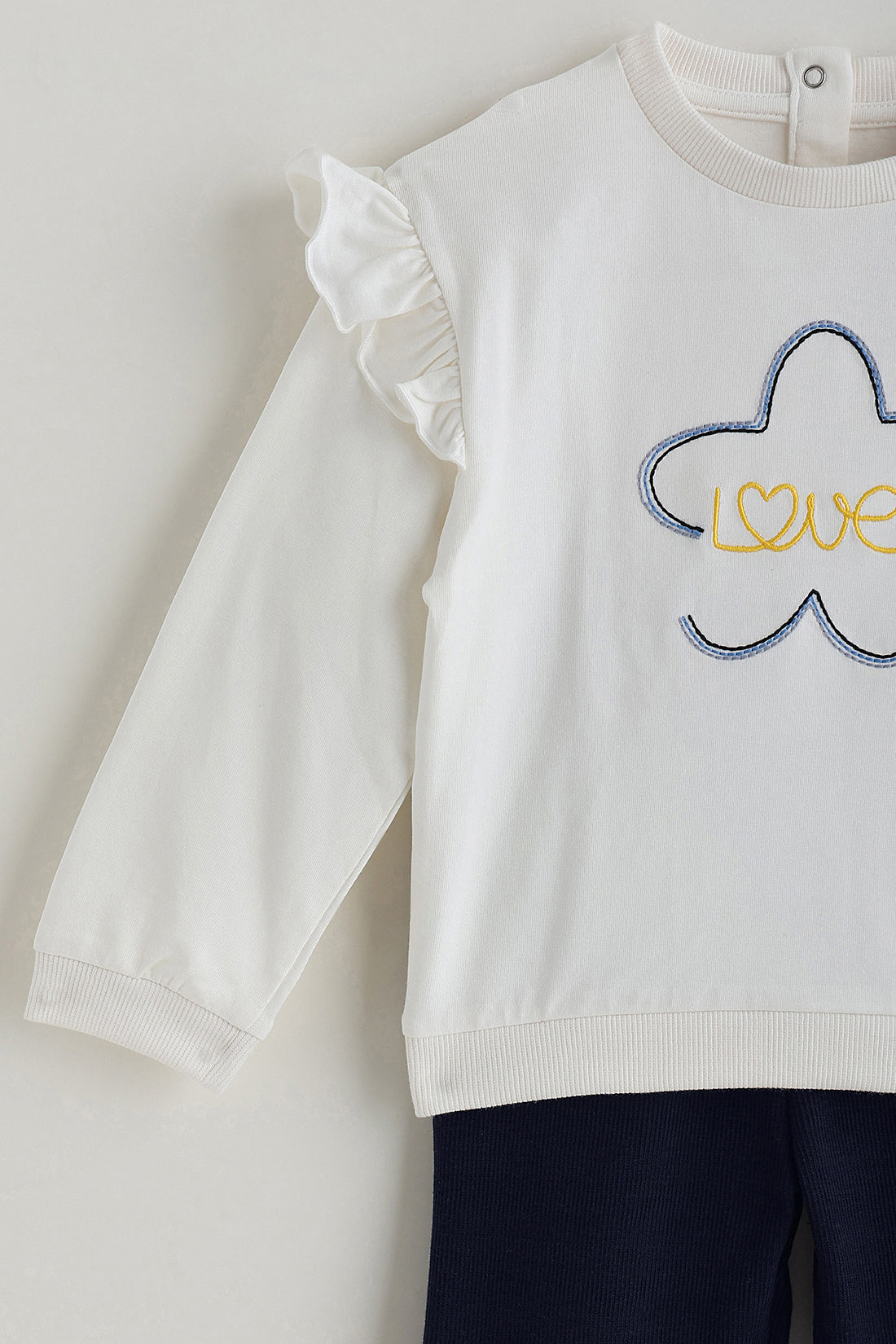 Kids Girls White Sweatshirt with Pants