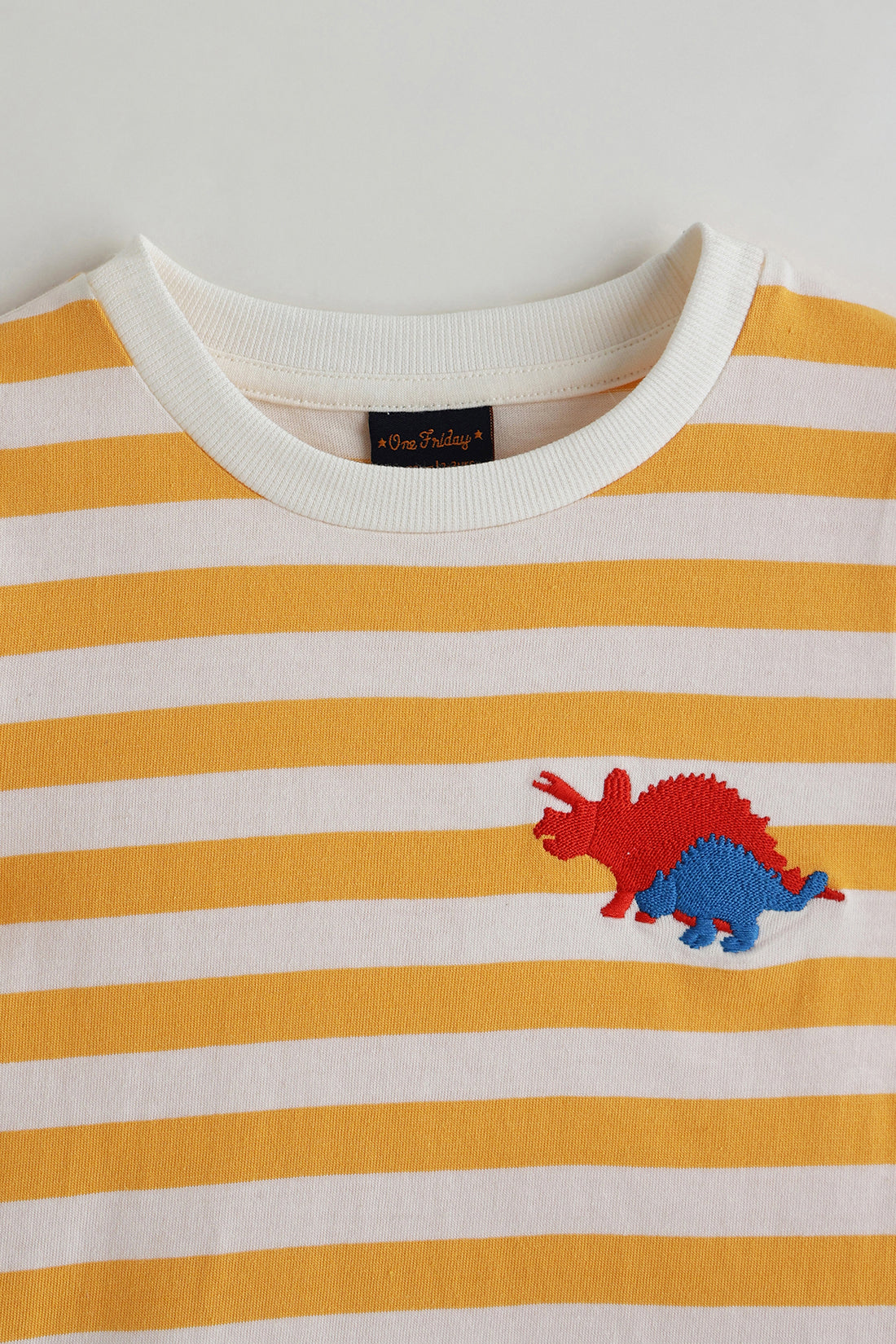 Kids Boys Yellow Regular Half Sleeve Printed T-Shirts By One Friday