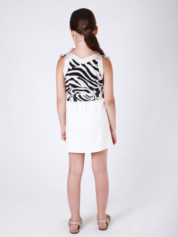 One Friday Off White Solid Skirt - One Friday World