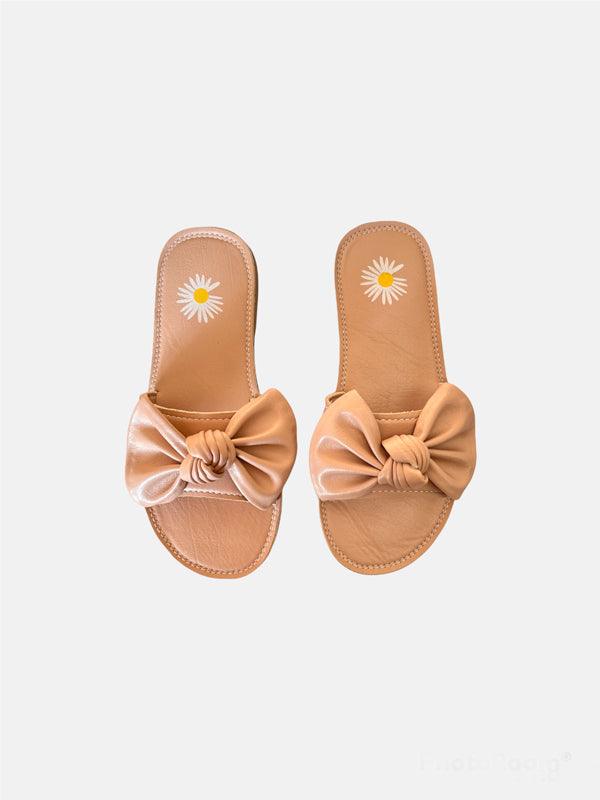 Nude Bow Slipper - One Friday World