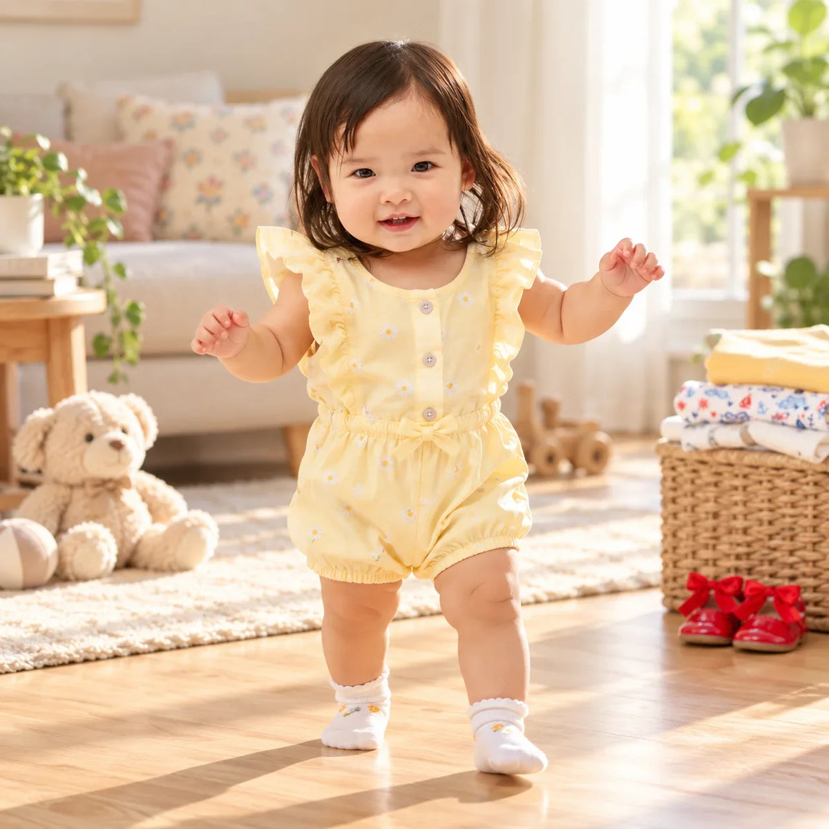 baby taking first step