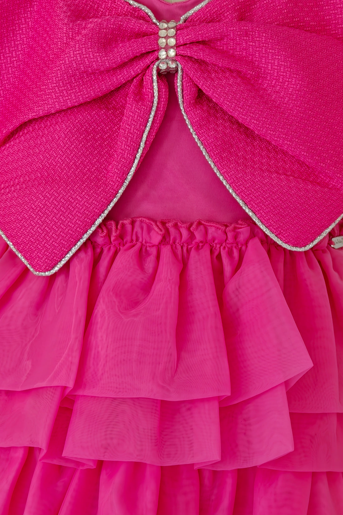 Girls Pink Organza Party Dress