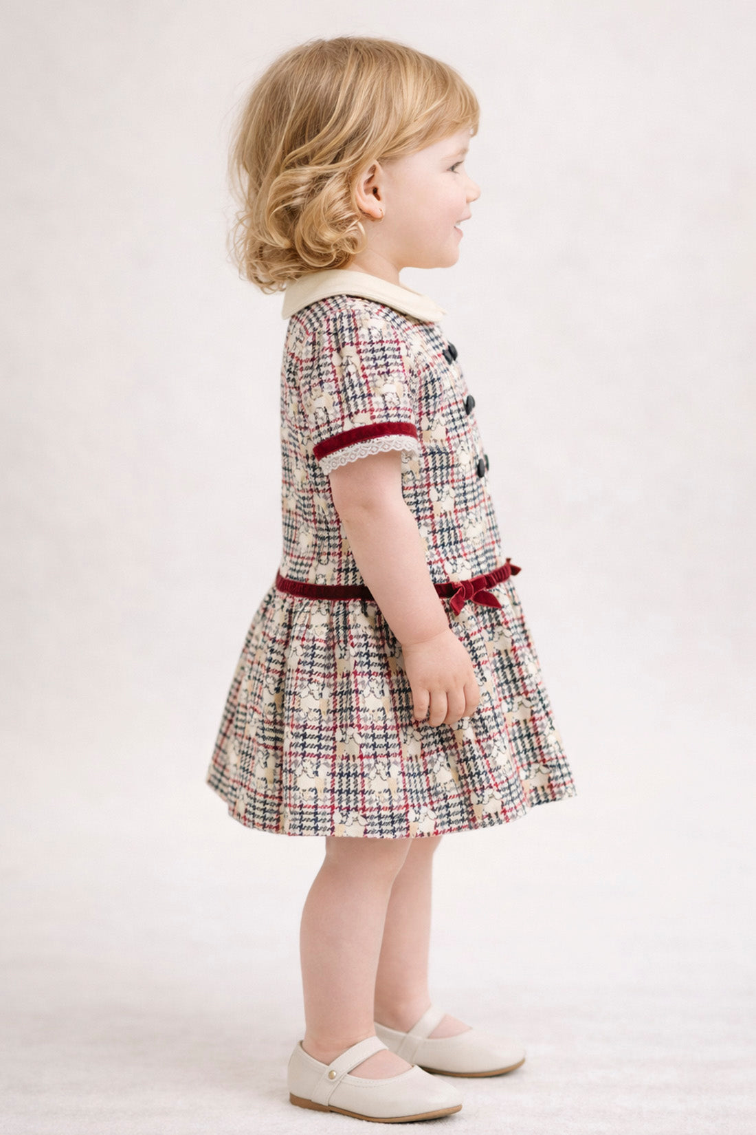 Baby Girls Multi Check Cotton Dress
