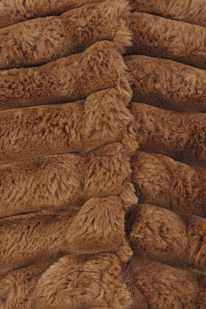 Brown Faux Fur Button Front Jacket