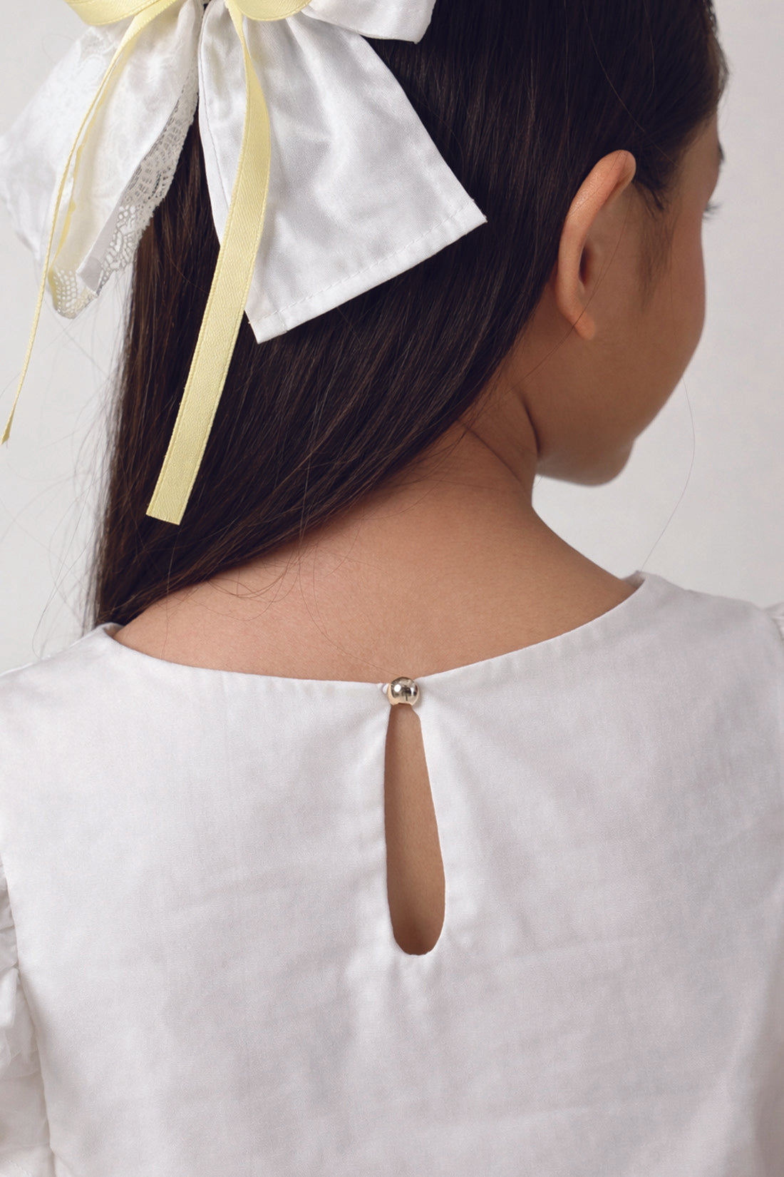 Girls Off White Lace Party Top