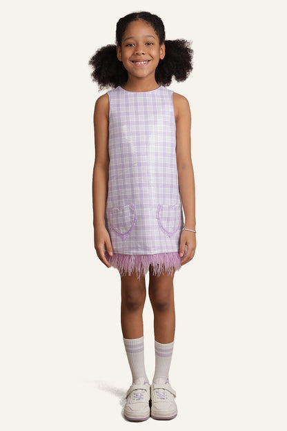 Girls Lavender Sequinned Dress