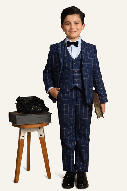 Boys Blue Checks Blazer