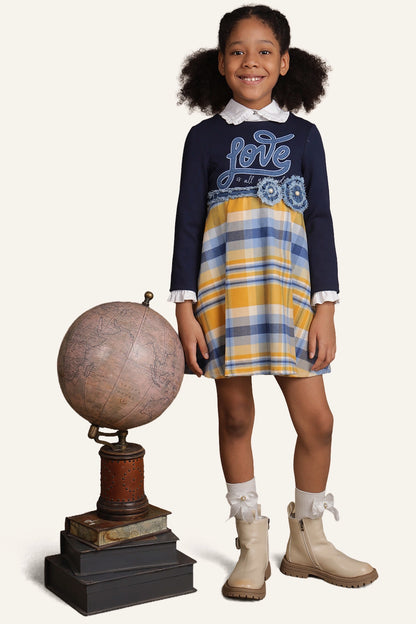 Girls Multicolor Checks Dress