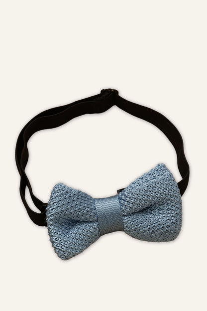 Boys Blue Woven Solid Bow