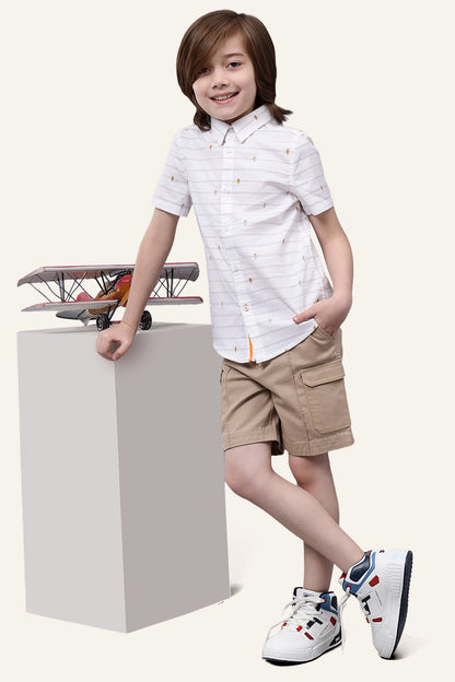 Boys Off White Casual Shirt