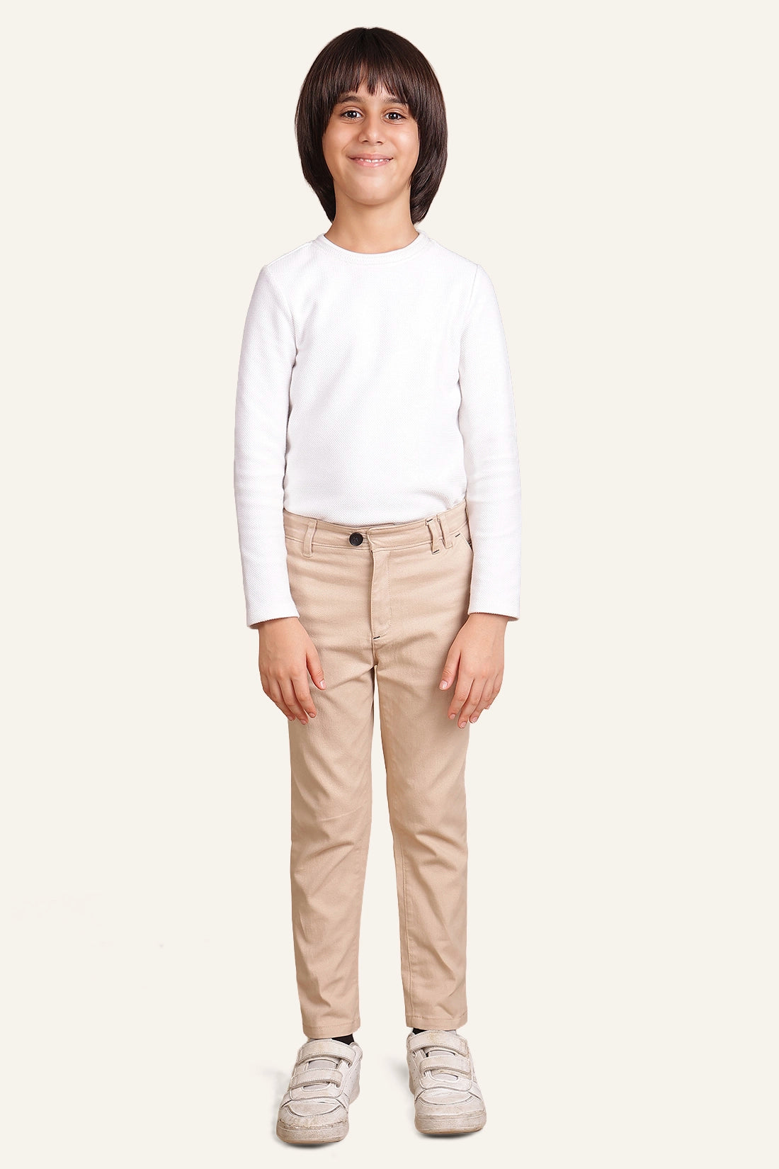 Boys Beige Slim fit Trouser