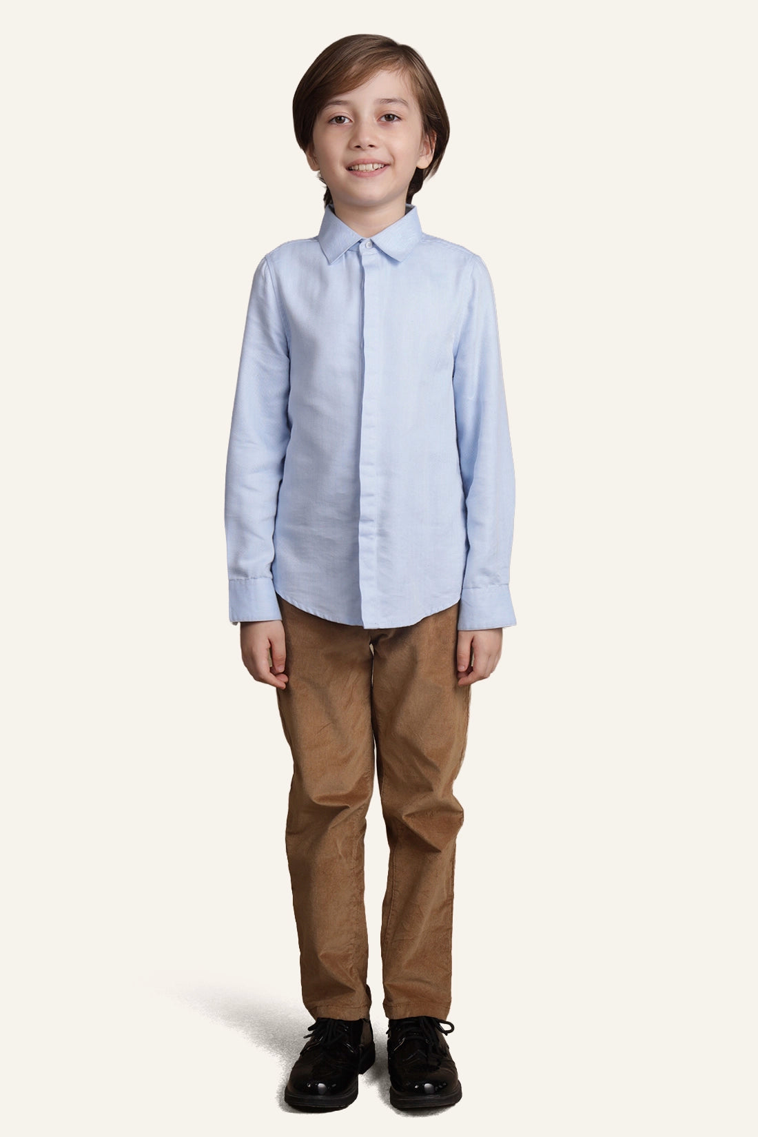 Boys Lite Blue Shirt with Bow
