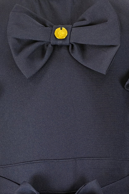 Navy Blue Polyester Full Sleeve Jumpsuit