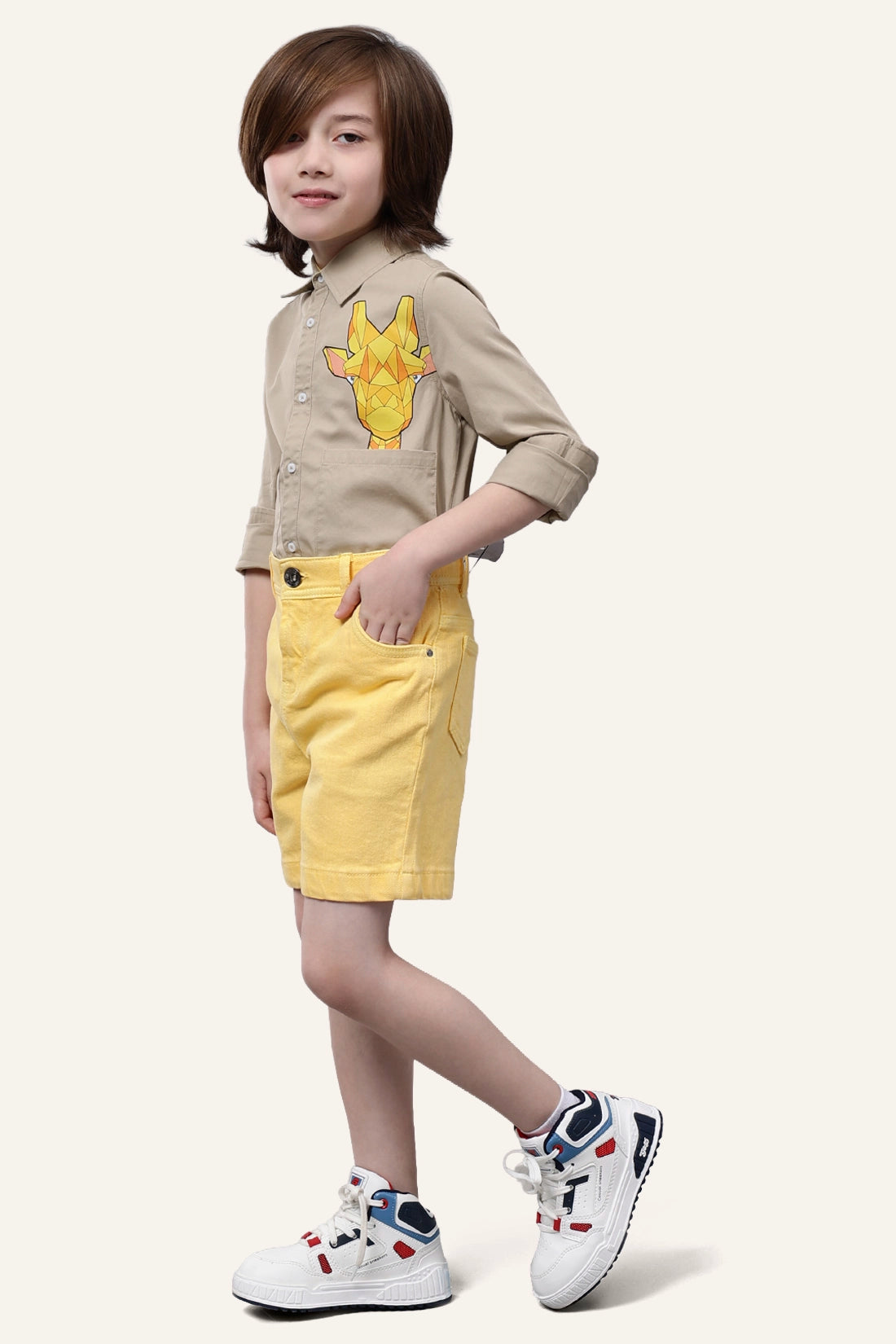 Boys Yellow Denim Shorts