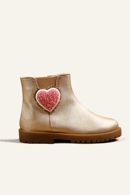Girls Gold Solid Boots
